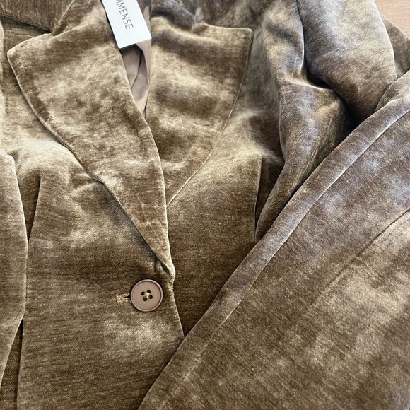 Commense Women's Velvet Blazer in Taupe - Picture 5 of 9